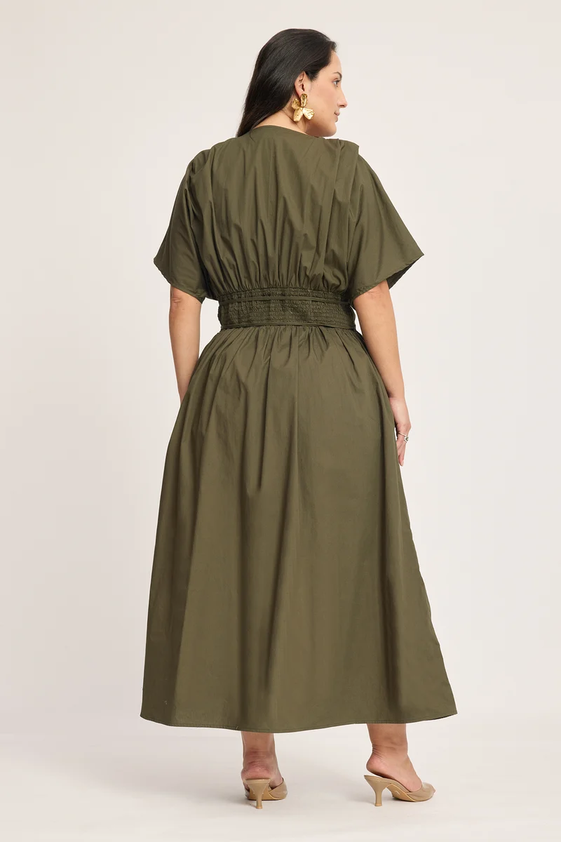 Marta|100% Cotton Maxi Wrap Dress