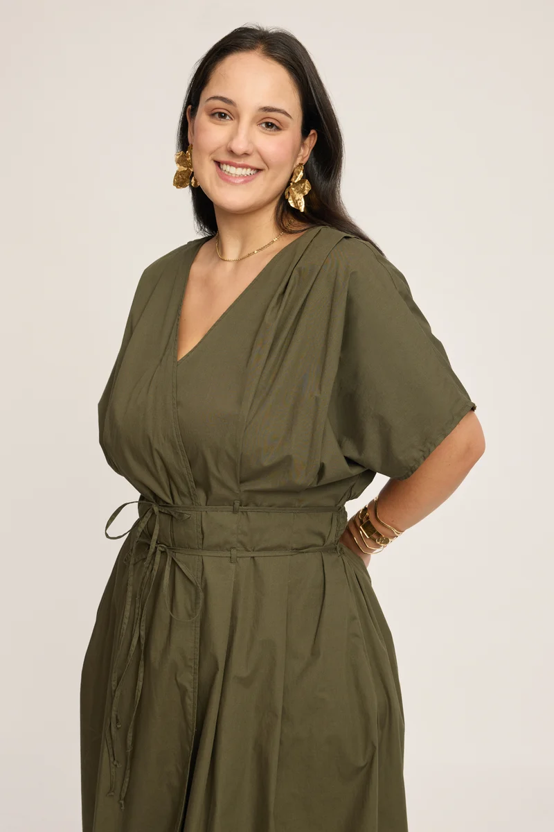 Marta|100% Cotton Maxi Wrap Dress