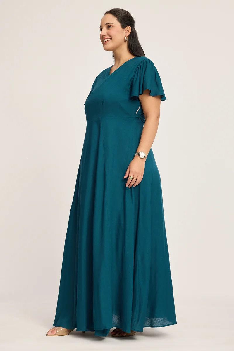 Asta|100% Viscose Wrap Maxi Dress