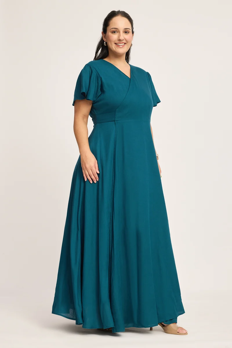 Asta|100% Viscose Wrap Maxi Dress