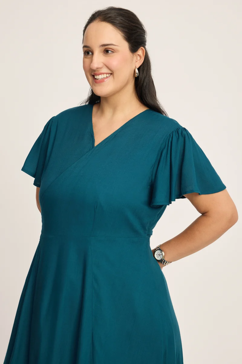 Asta|100% Viscose Wrap Maxi Dress