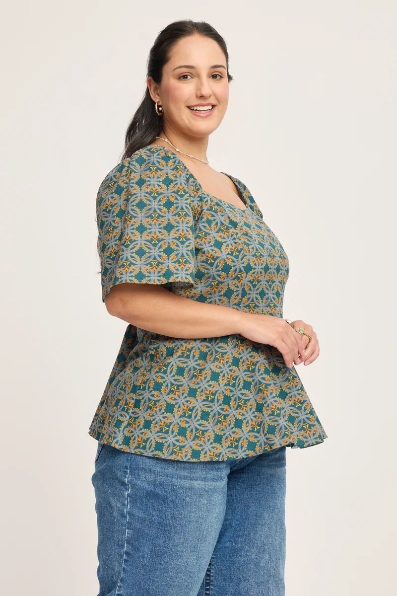 Giulia|100% Cotton Peplum Top