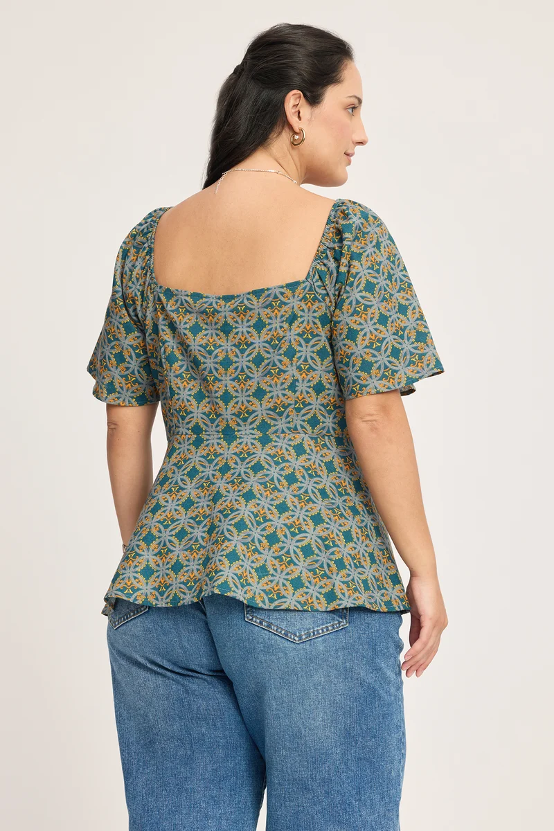 Giulia|100% Cotton Peplum Top