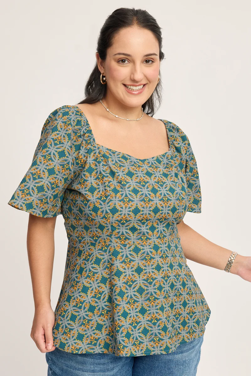 Giulia|100% Cotton Peplum Top