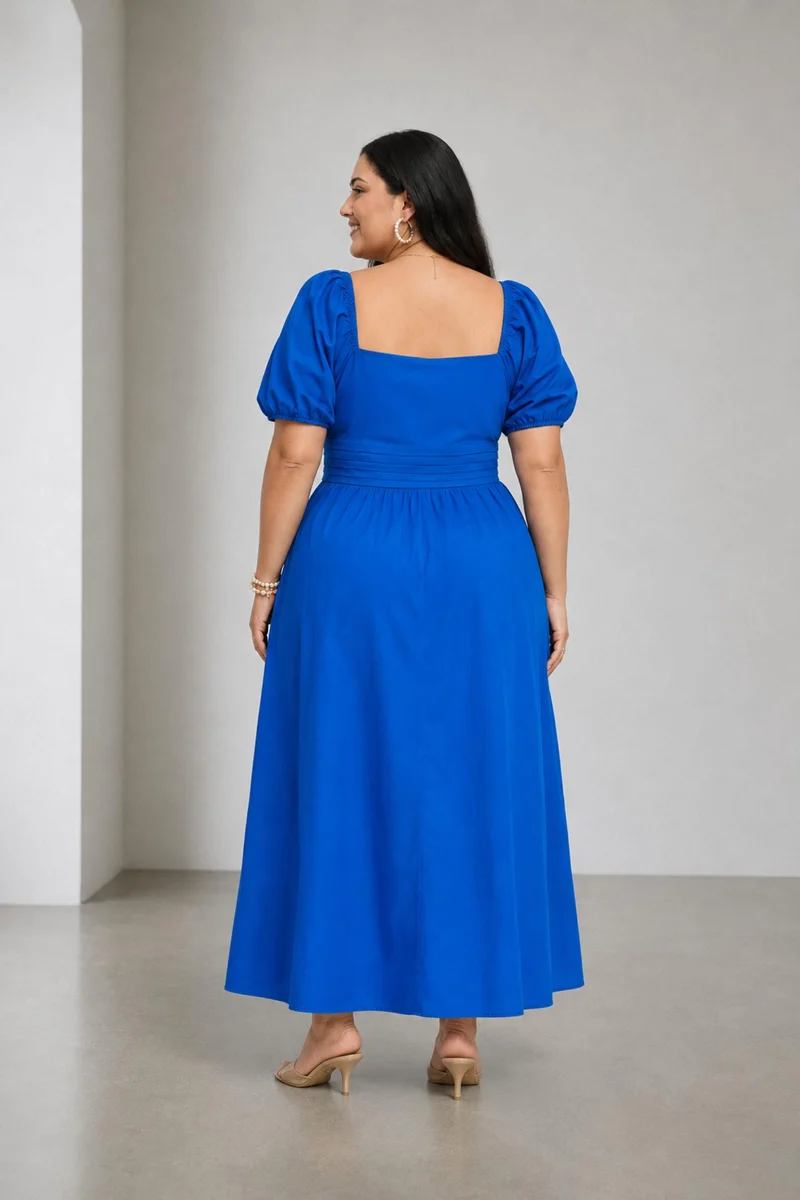 Isadora|100% Cotton Fit And Flare Maxi Dress