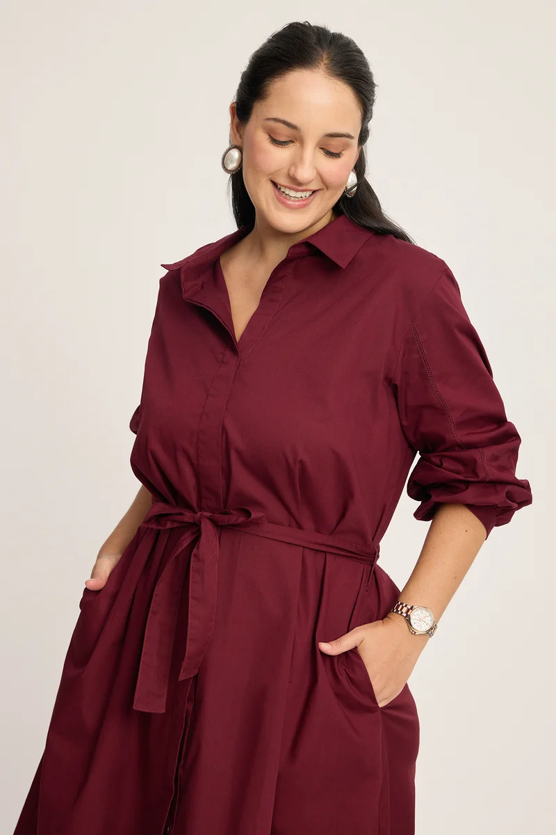 Karina|100% Cotton Shirt Dress