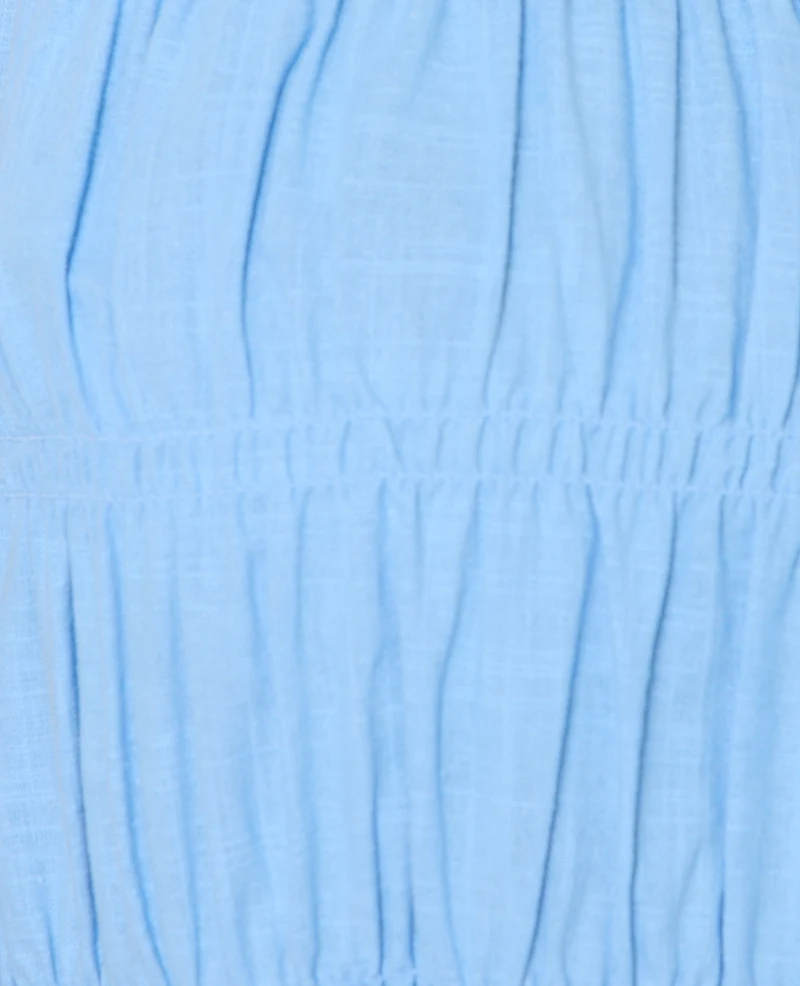 Top sans manches avec détails smocks et nouettes