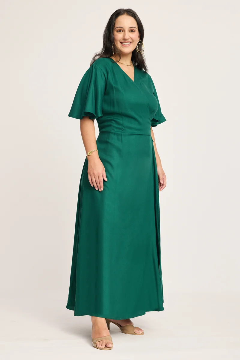 Olena|100% Viscose Maxi Wrap Dress