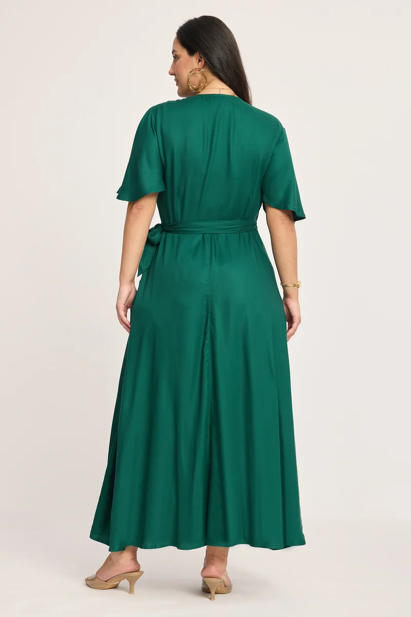 Olena|100% Viscose Maxi Wrap Dress