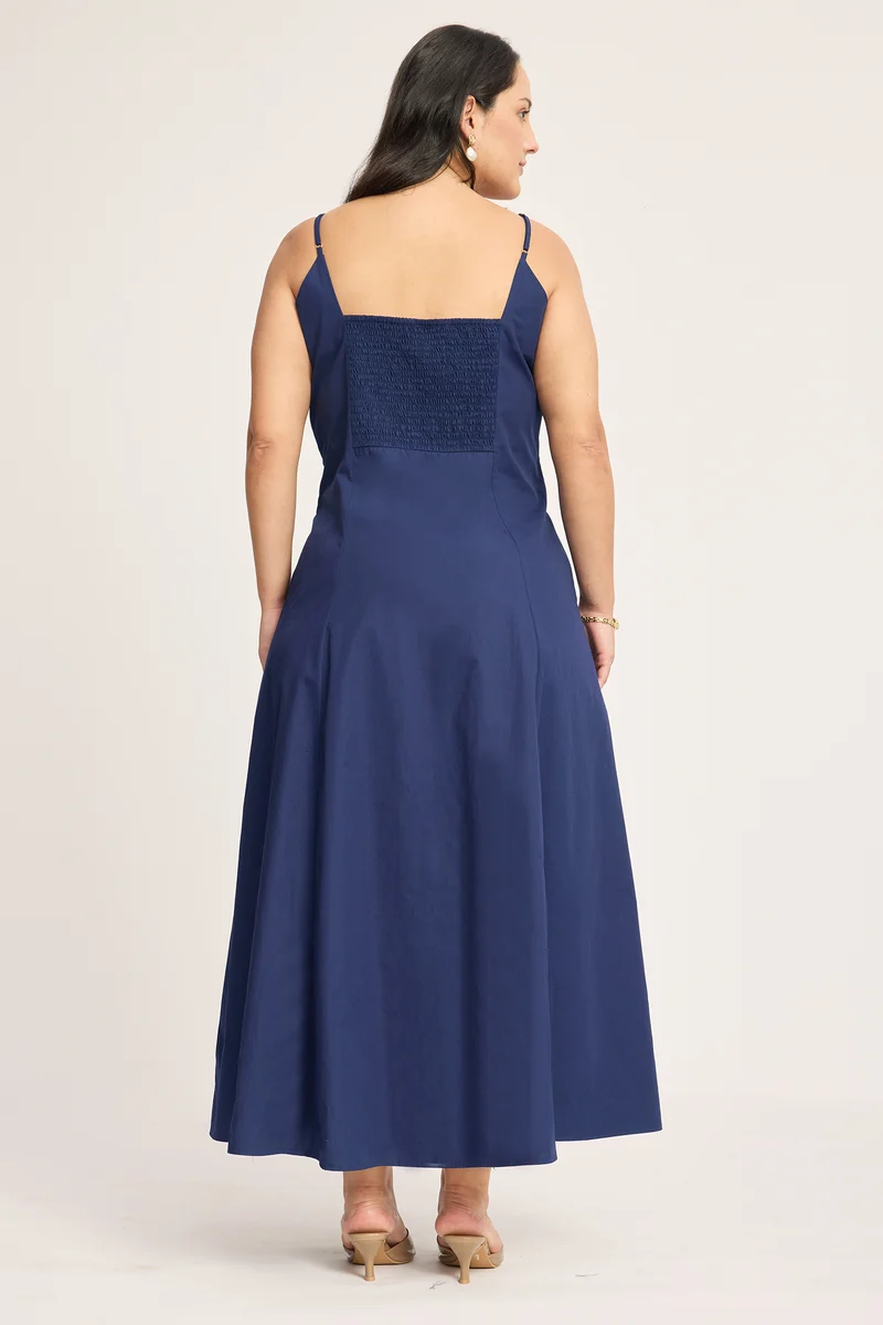 Klara|100% Cotton Fit & Flare Maxi Dress