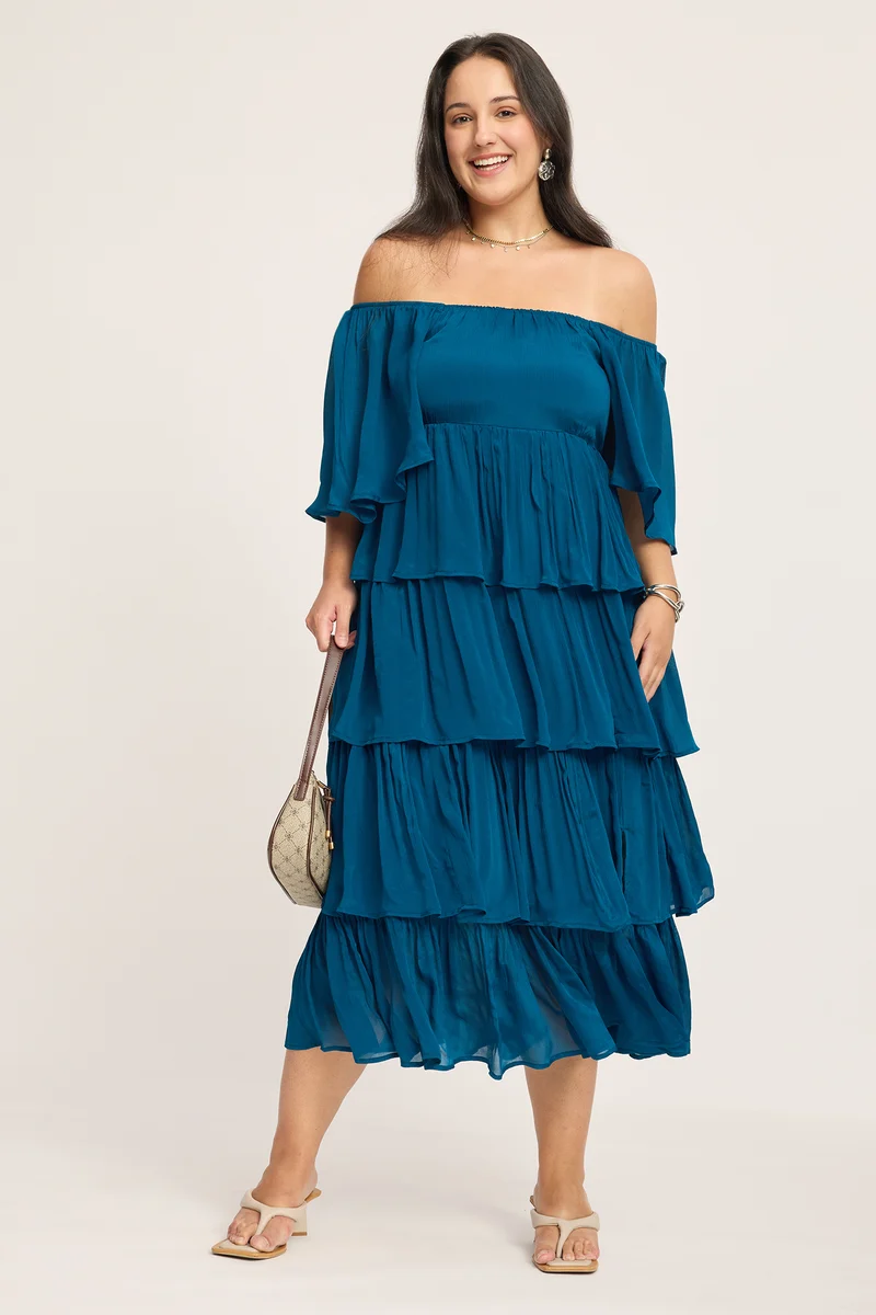 Leonora|100% Viscose Tiered Dress