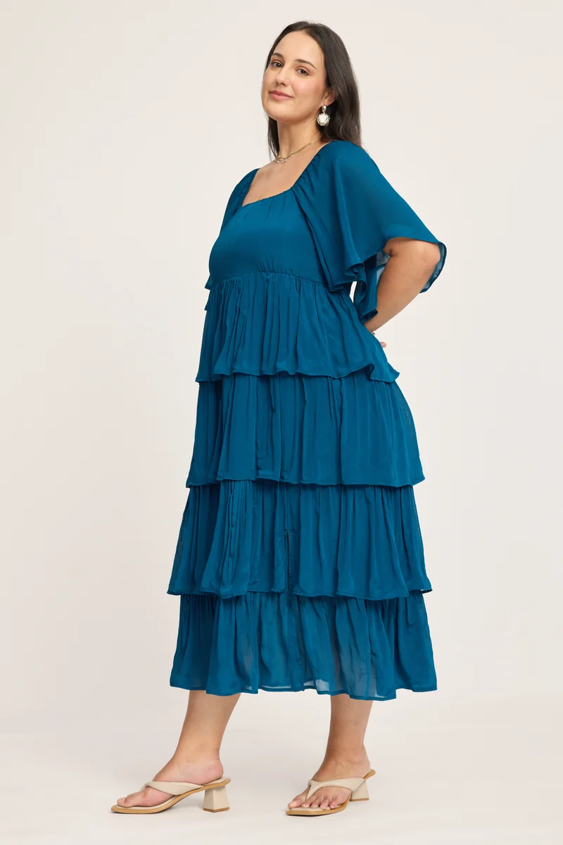 Leonora|100% Viscose Tiered Dress