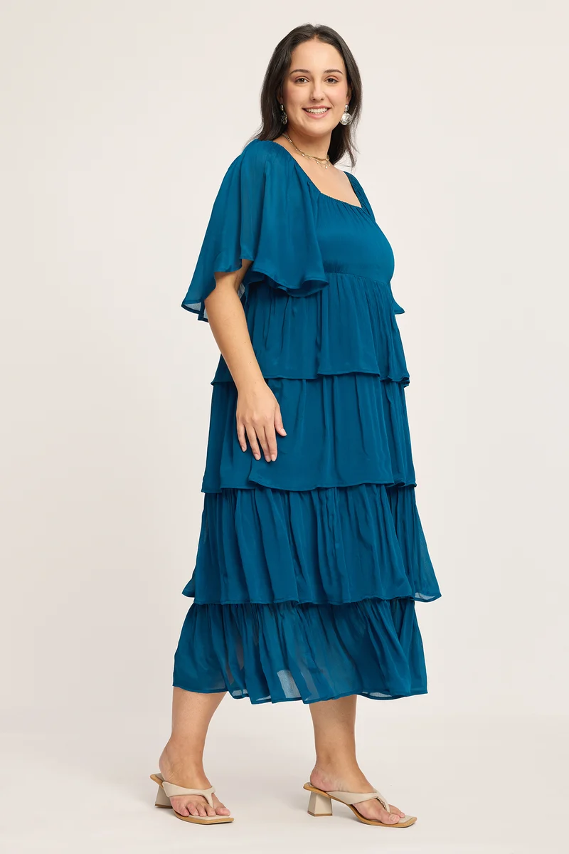 Leonora|100% Viscose Tiered Dress