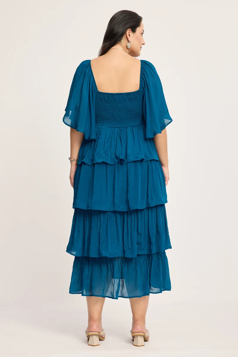 Leonora|100% Viscose Tiered Dress