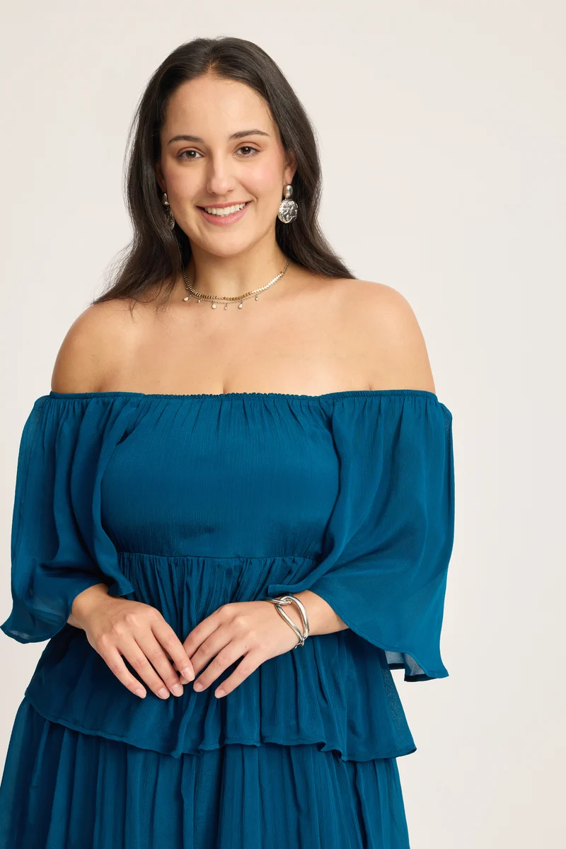 Leonora|100% Viscose Tiered Dress
