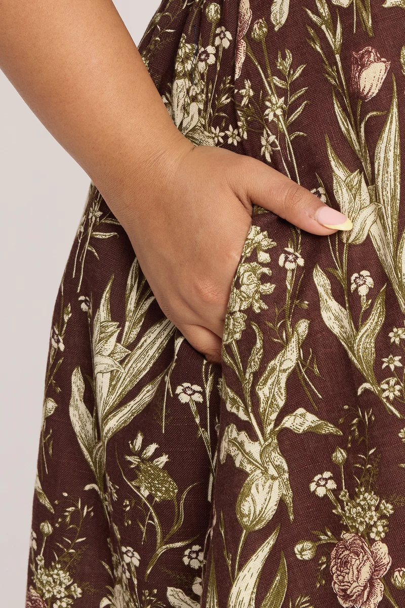 Kaba|100% Cotton Fit And Flare Midi Dress