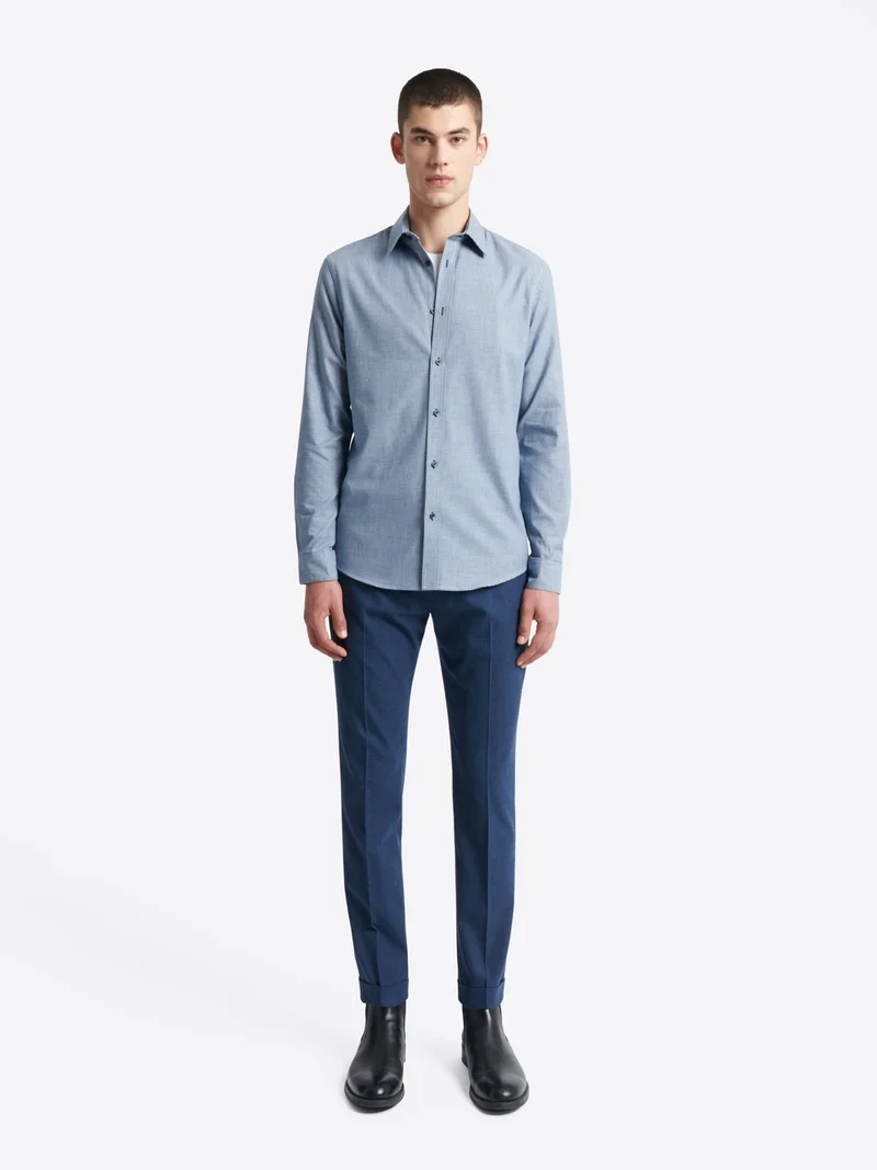 Chemise faux uni 100% coton