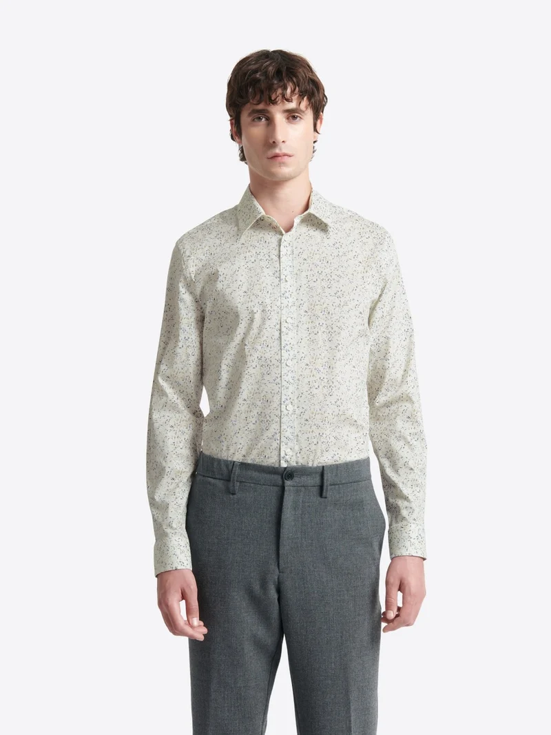 Chemise fleurie en coton stretch