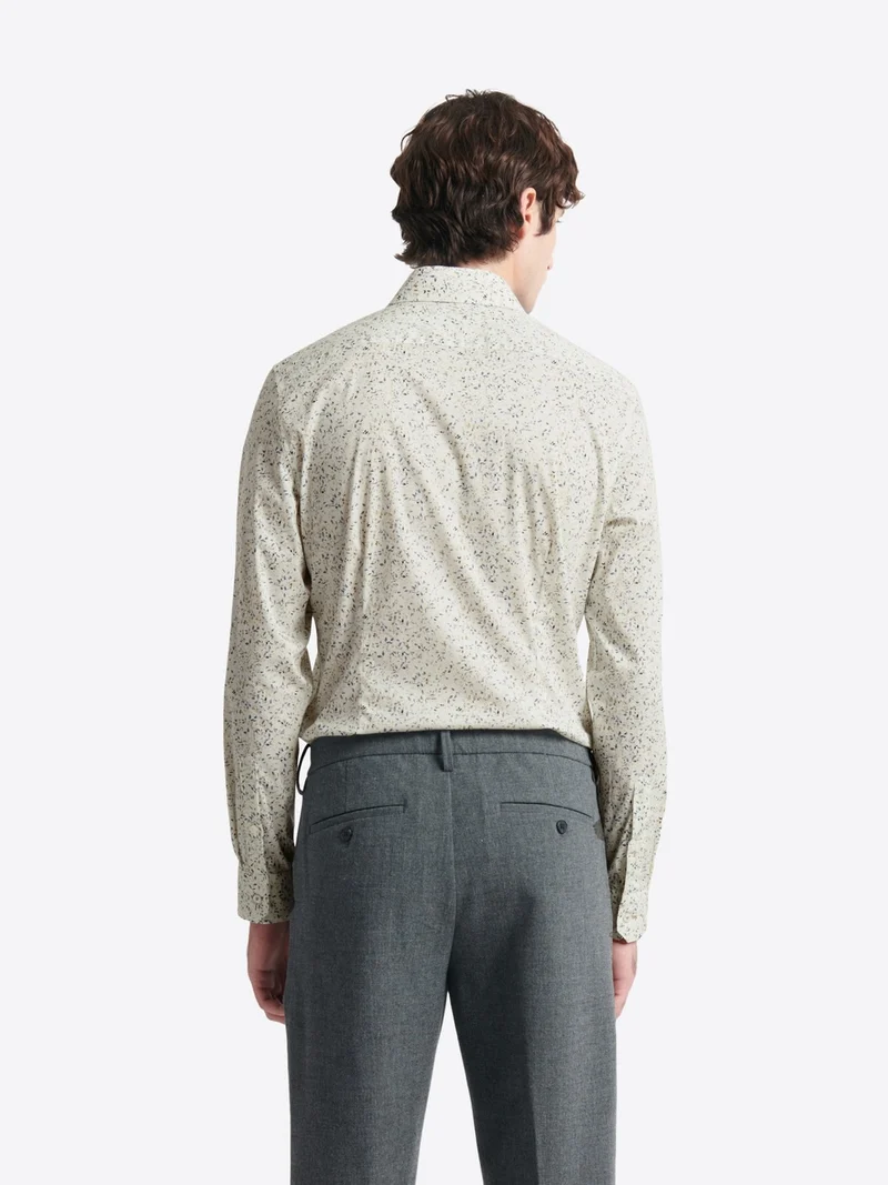 Chemise fleurie en coton stretch