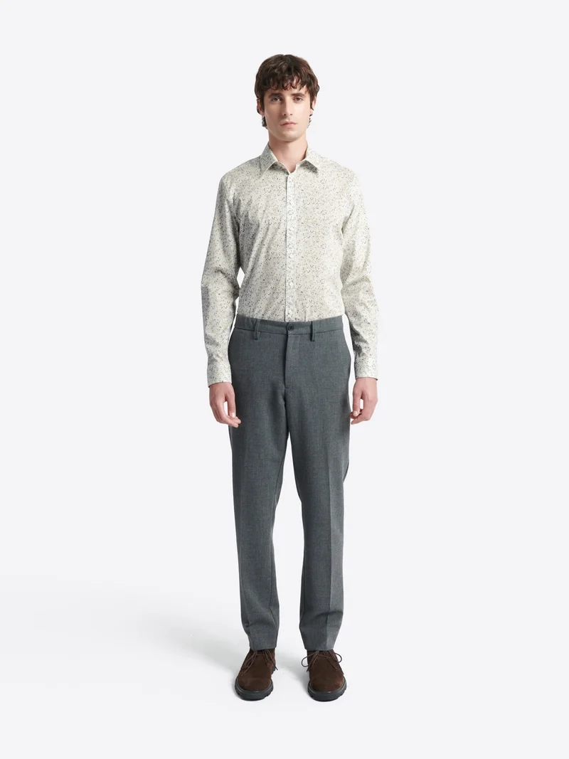 Chemise fleurie en coton stretch