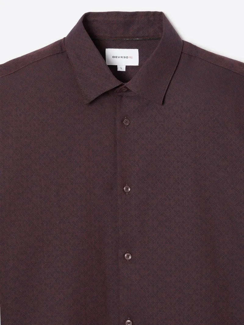 Chemise slim à motif jacquard en coton