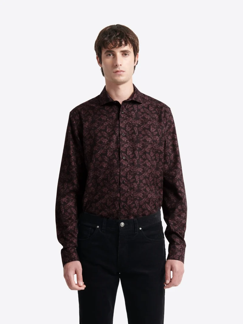 Chemise slim végétale en coton