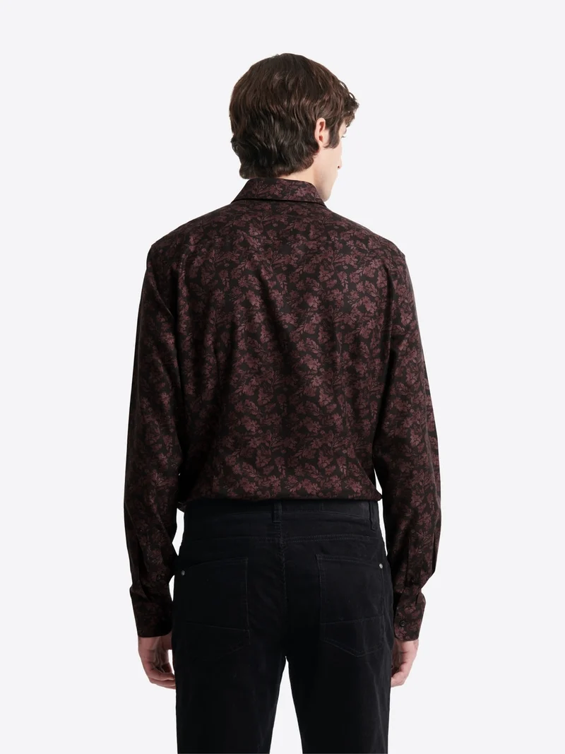 Chemise slim végétale en coton