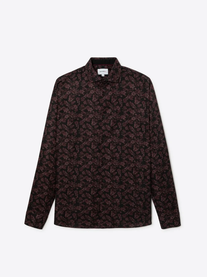 Chemise slim végétale en coton