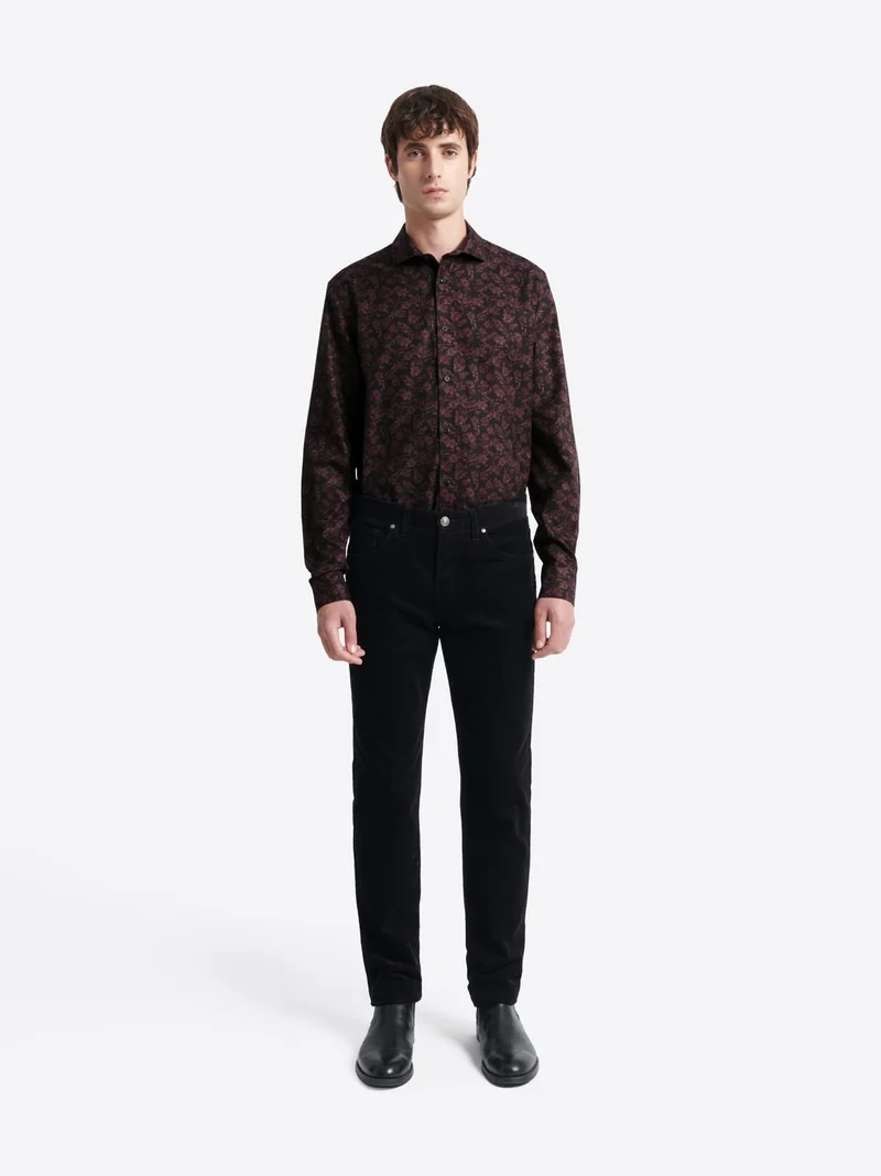 Chemise slim végétale en coton