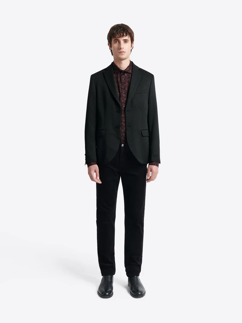 Chemise slim végétale en coton