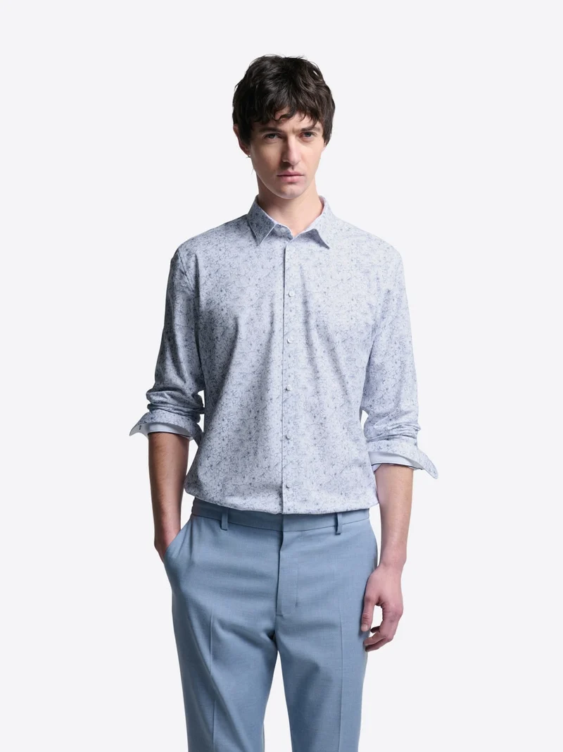 Chemise extraslim tissu traveler à motif
