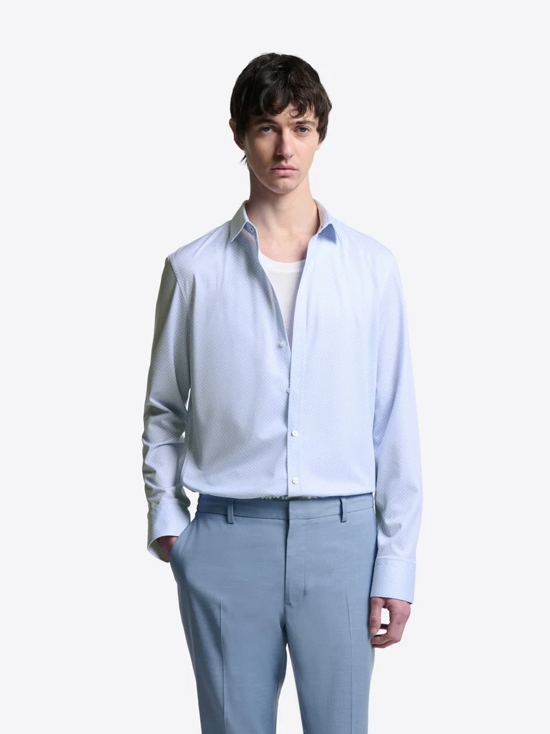 Chemise extraslim tissu traveler à motif