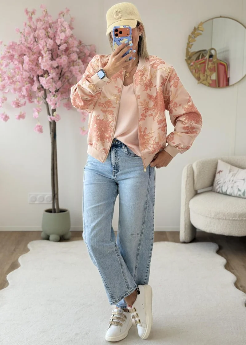 Top satiné rose