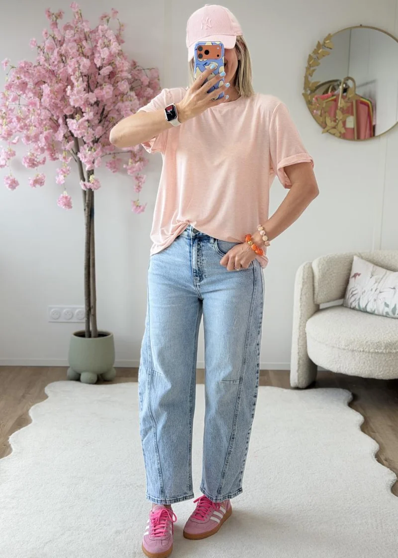 Tee shirt loose fit rose