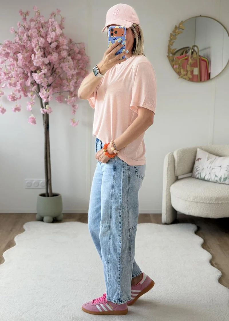 Tee shirt loose fit rose