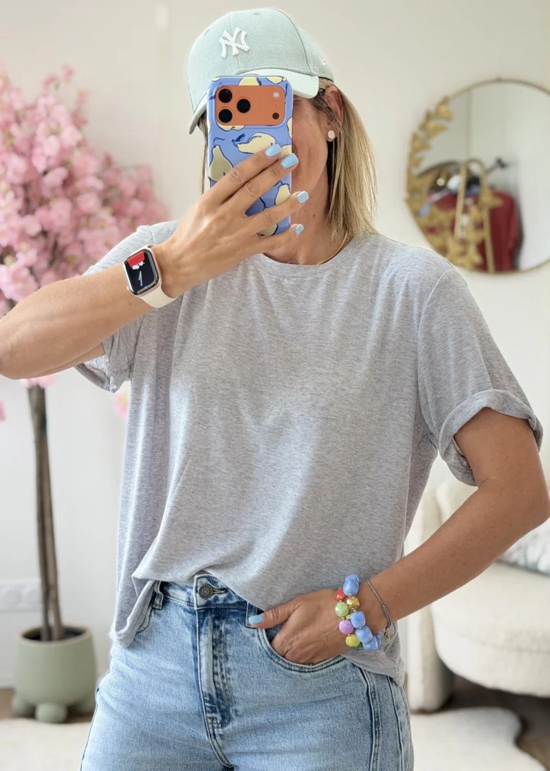 Tee shirt loose fit gris