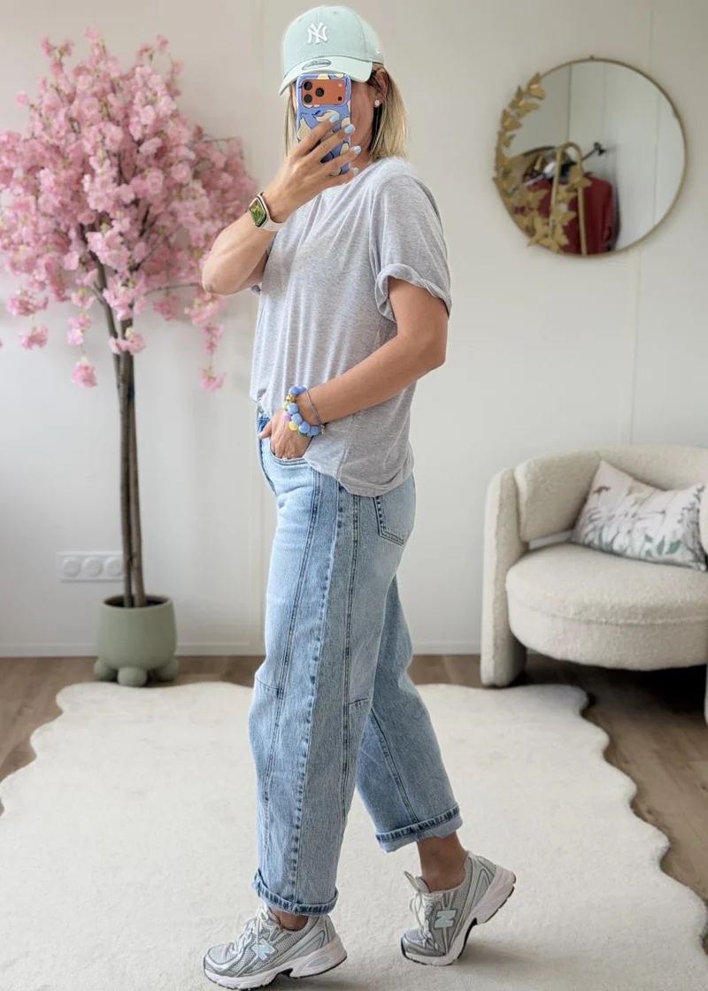 Tee shirt loose fit gris