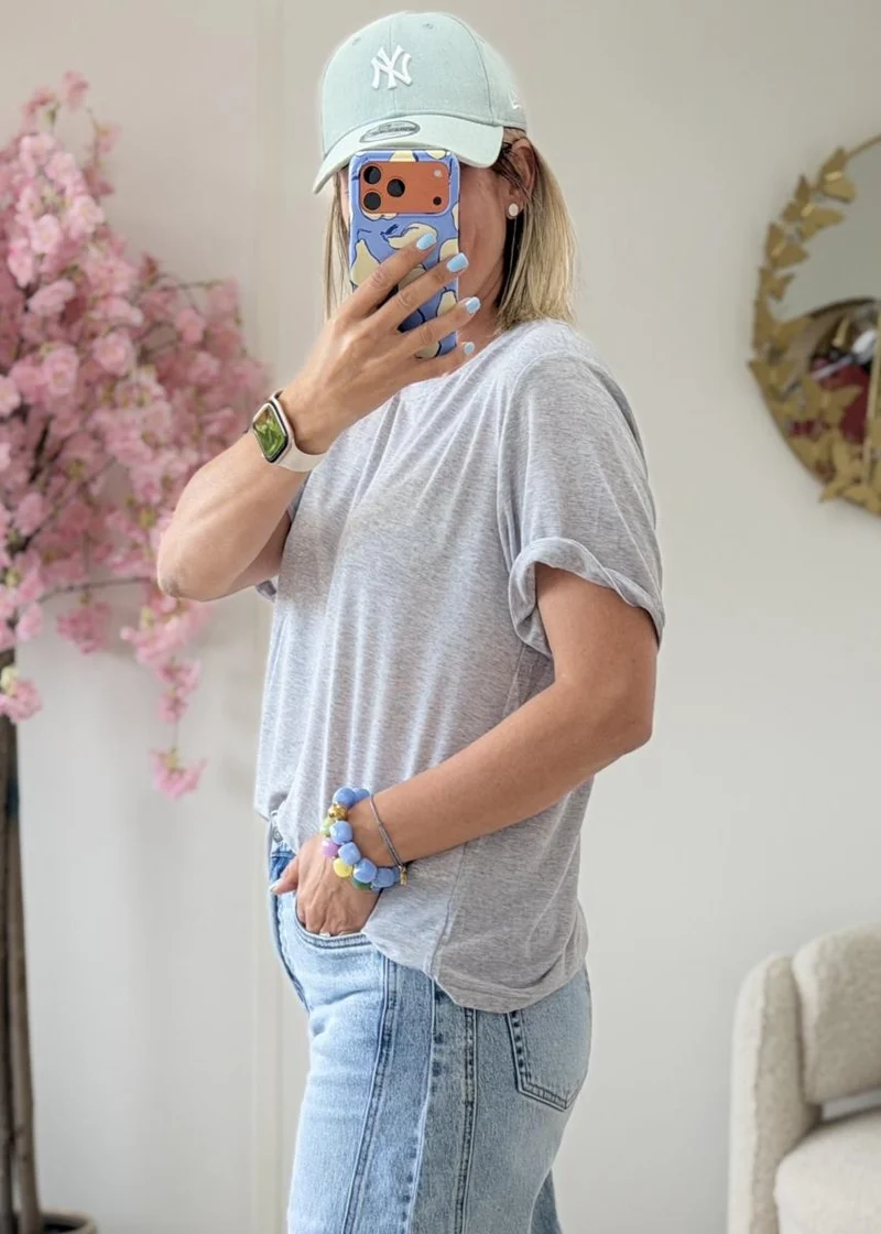 Tee shirt loose fit gris