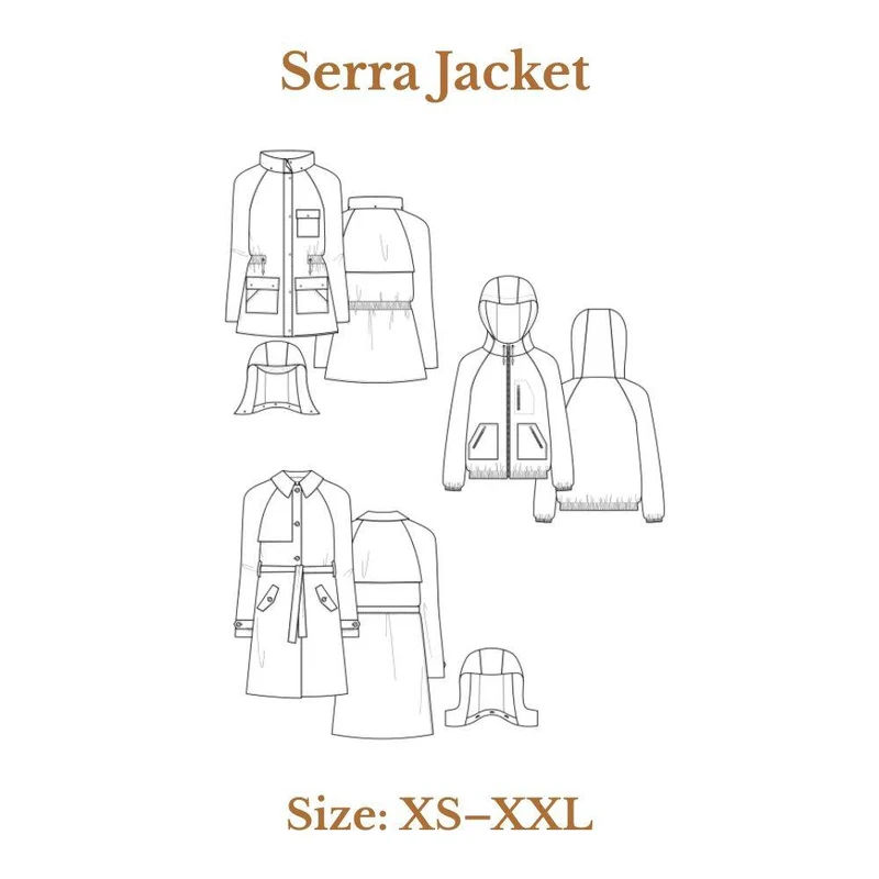 PATRON DE COUTURE PDF | Veste Serra | Pauline Alice | TRILINGUE (FR/EN/ES)