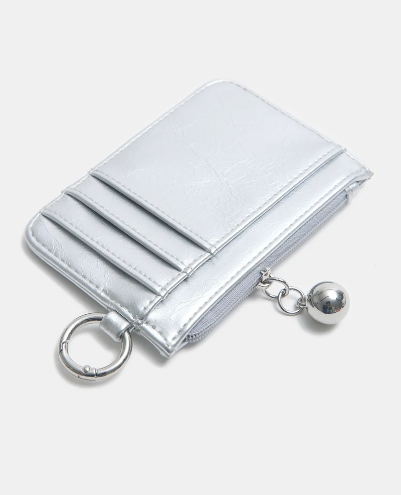 Porte-cartes en simili argenté