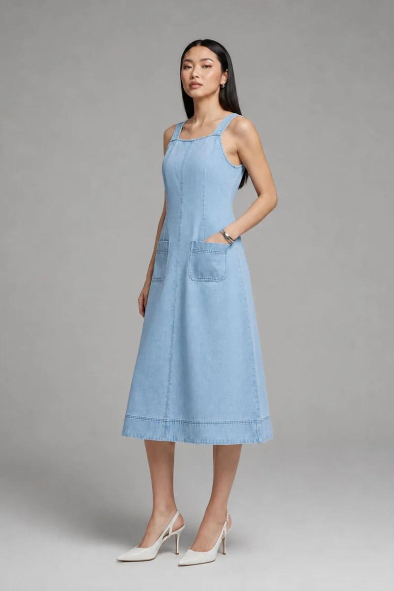 Nanae|100% Cotton Denim Dungree