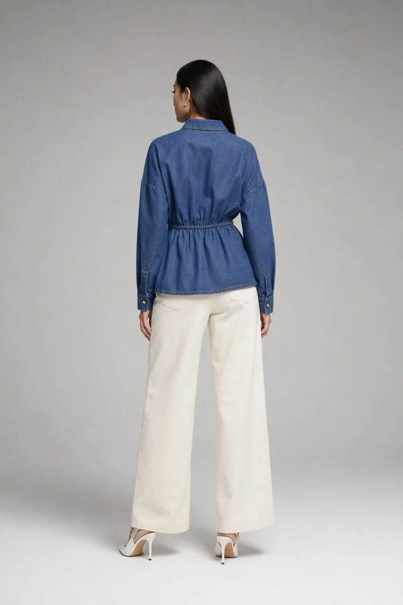 Dinae|100% Cotton Denim Shirt