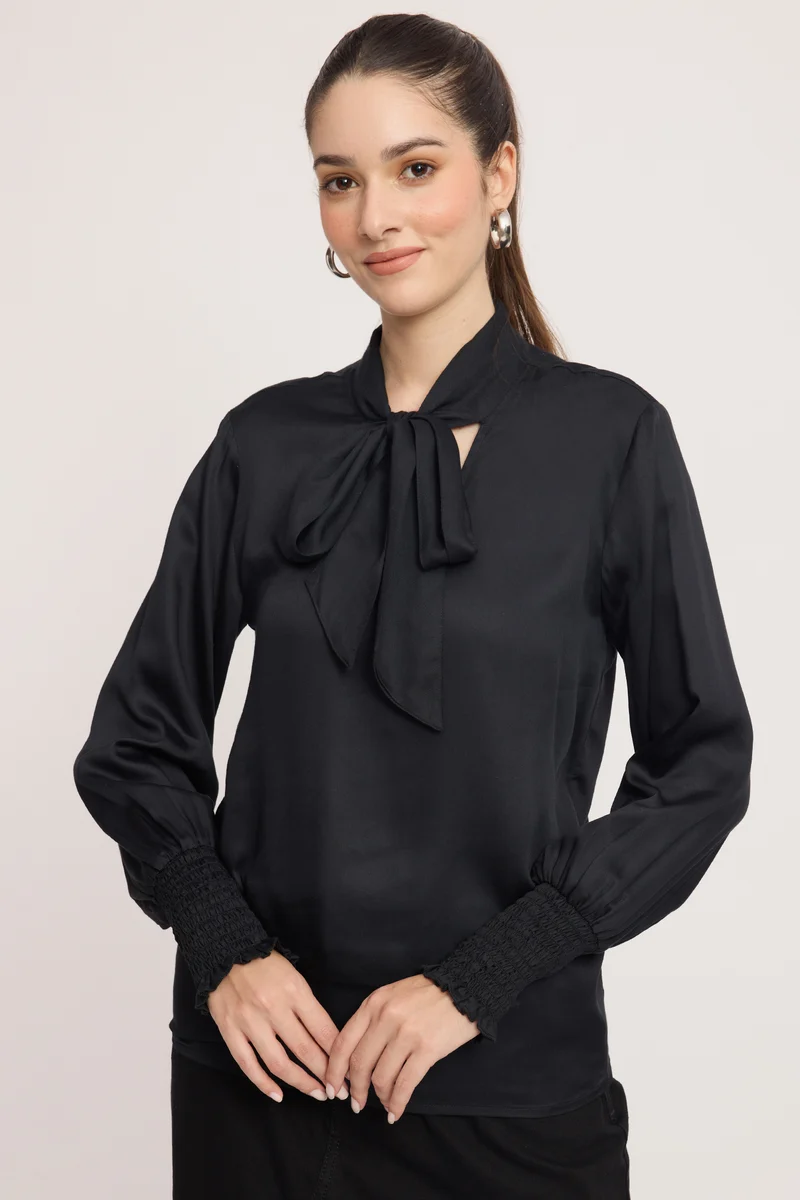 Yareli|100% Cotton Top With Neck Tie-Up