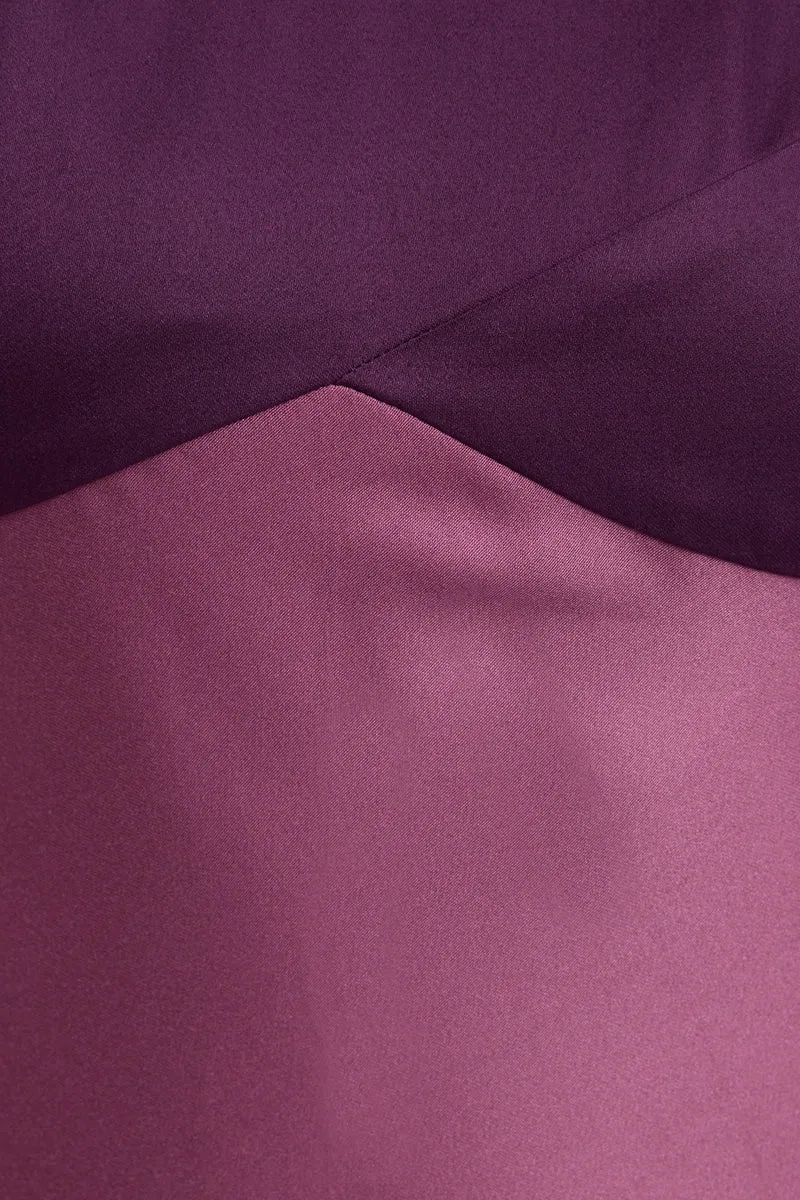 Kavra|100% Cotton Contrast Paneled Maxi Dress