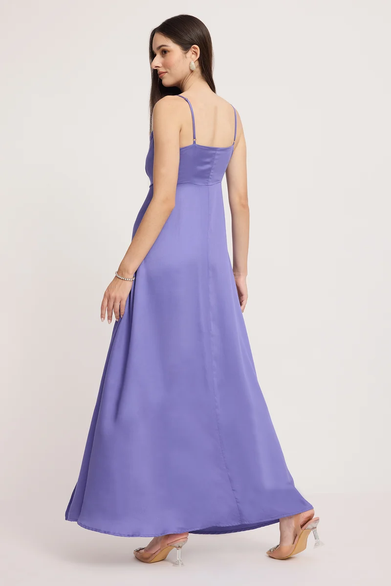 Thubten|100% Viscose Cowl Neck Maxi Dress