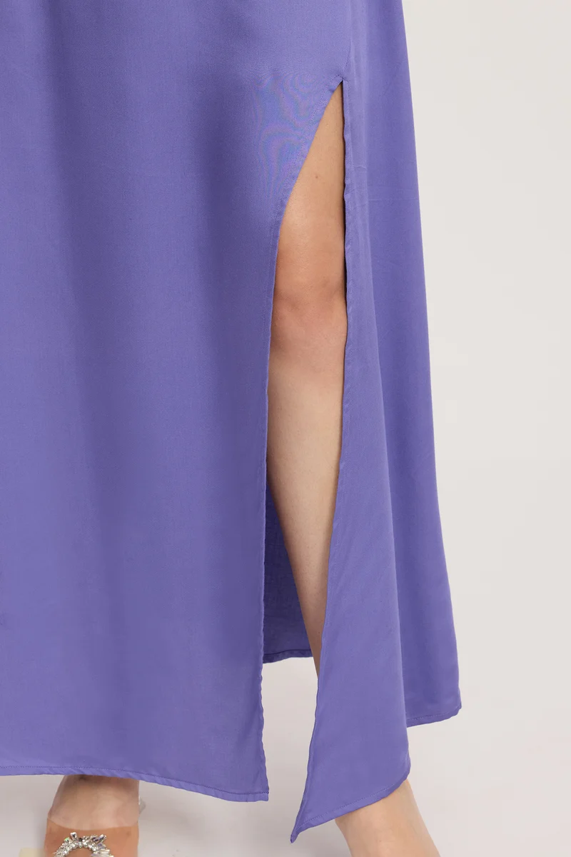 Thubten|100% Viscose Cowl Neck Maxi Dress