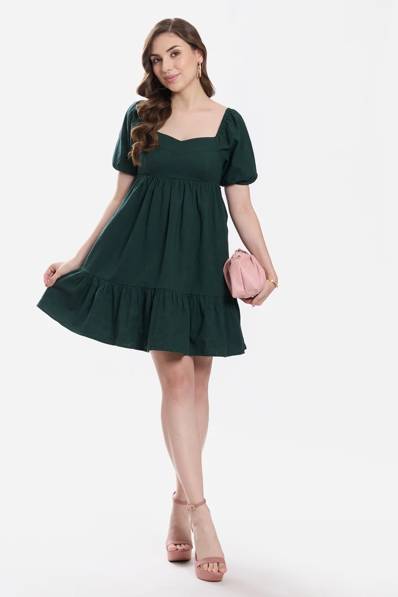 Emeah|100% Cotton Sweetheart Mini Dress
