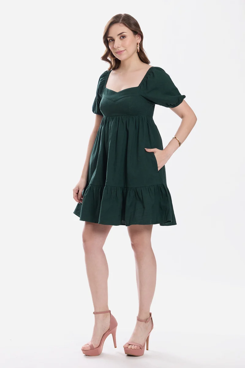 Emeah|100% Cotton Sweetheart Mini Dress