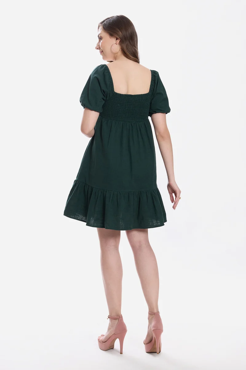 Emeah|100% Cotton Sweetheart Mini Dress