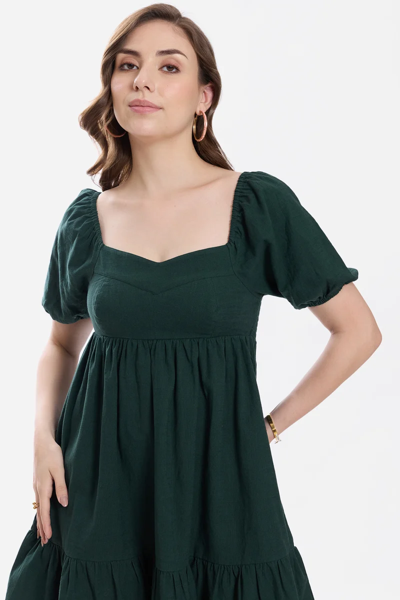 Emeah|100% Cotton Sweetheart Mini Dress